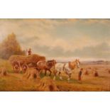 William Vivian Tippett (1833-1910) - Bringing in the harvest, oil on canvas, signed and dated 1900