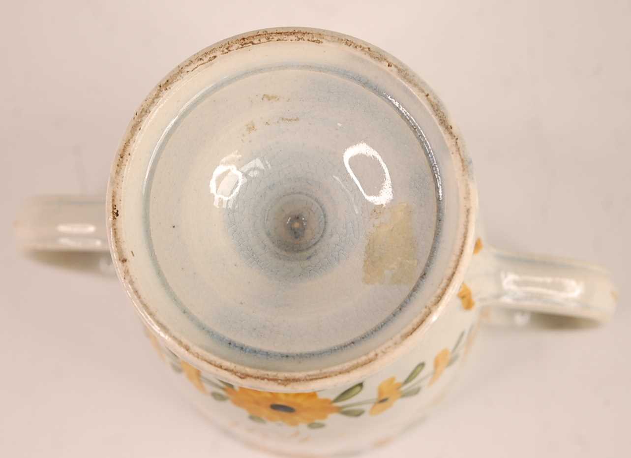 A George III pearlware pedestal loving cup, the bell shaped bowl inscribed William Smith and dated - Image 6 of 6