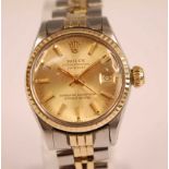 A lady's Rolex Oyster Perpetual Datejust superlative chronometer officially certified bi-metal