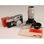 A Leica M3 35mm Rangefinder camera, serial number M3-732262, with F=5cm 1:2 lens numbered 1254728,