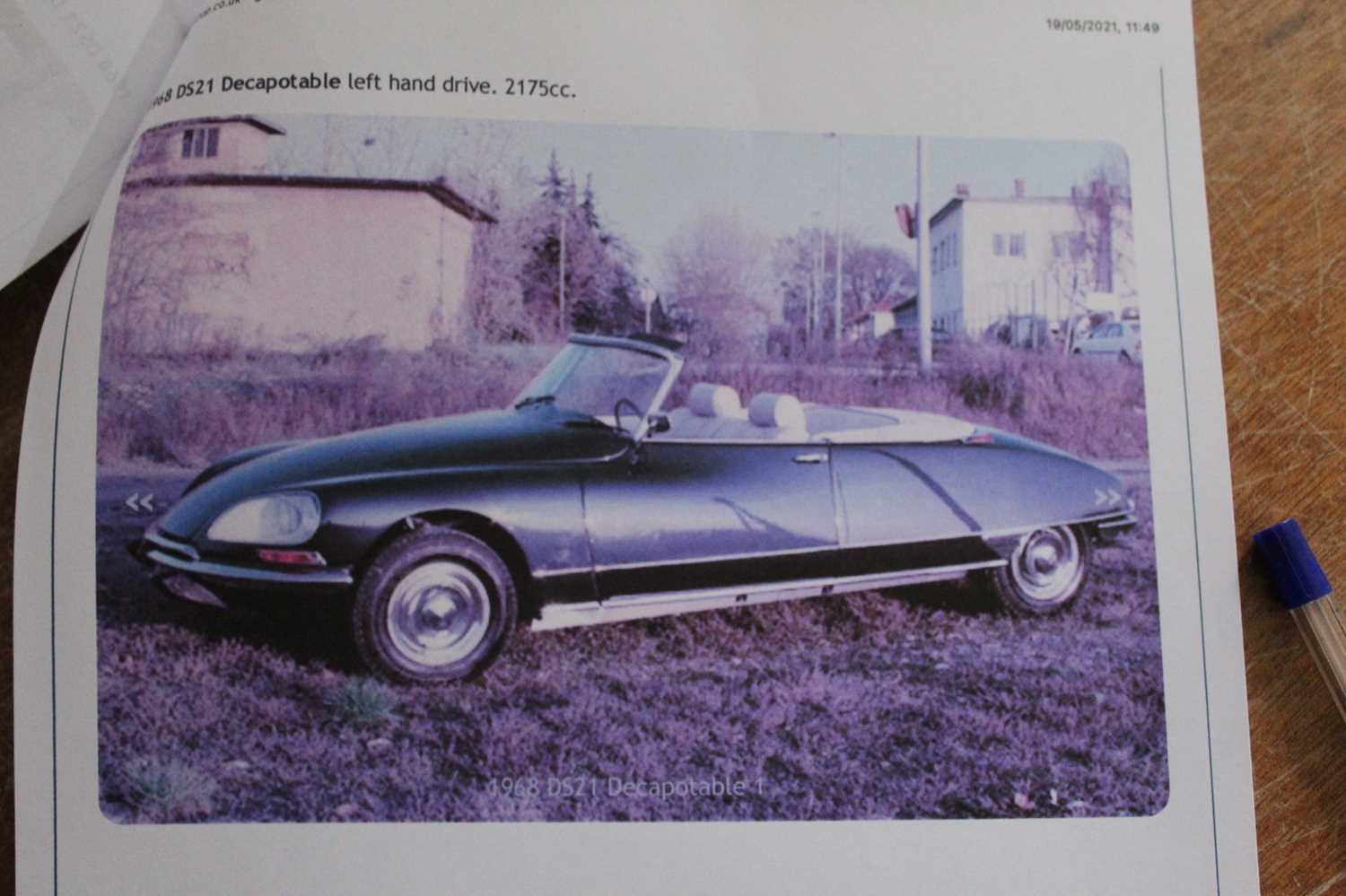 A 1968 Citroen DS21 Decapotable Registration: BHJ 454F Chassis No: 7205318 Engine No: 0318011143 ( - Image 31 of 31