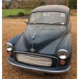 A 1967 Morris Minor Saloon Registration No. LOE 473F Chassis No. A2S51195835 In blue. Odometer 40070