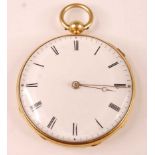 A Breguet 18ct gold cased gent's open faced repeating pocket watch, having an unsigned white