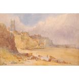 Thomas Churchyard (1798-1865) - View of Cromer, watercolour, 14 x 21.5cm, bearing label verso for