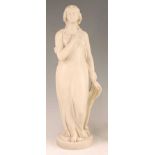 A Copeland Parian figure of Beatrice after Edgar Papworth Jnr, titled to plinth and further
