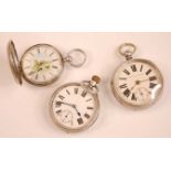 J. Jacobs of Sunderland - a late Victorian gent's silver cased open faced pocket watch, having a