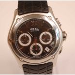 A gent's Ebel Classic Wave chronograph automatic wristwatch, ref. 9126F43, having a signed black