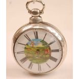 B. Boston of London - an early Victorian silver pair-cased gent's open faced pocket watch, the