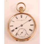 Grenfell Frazier & Co of London - a 9ct gold cased gent's open faced pocket watch, having a signed