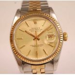 A gent's Rolex Oyster Perpetual Datejust superlative chronometer officially certified bi-metal