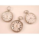 G. Tydeman of Stowmarket - a gent's silver cased open faced pocket watch, having a signed Roman dial