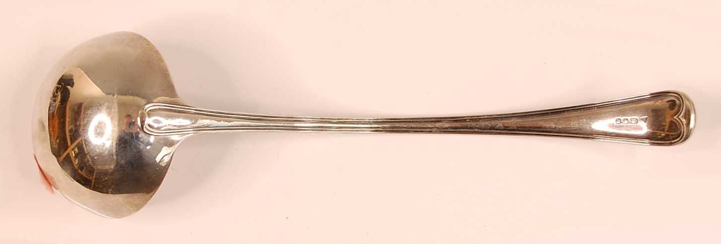 A modern silver soup ladle, in the Old English pattern, with reeded edge, 9.9oz, maker Garrard & - Image 2 of 2