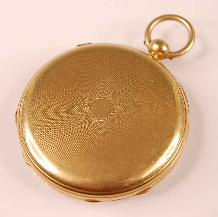 A Breguet 18ct gold cased gent's open faced repeating pocket watch, having an unsigned white - Image 2 of 5