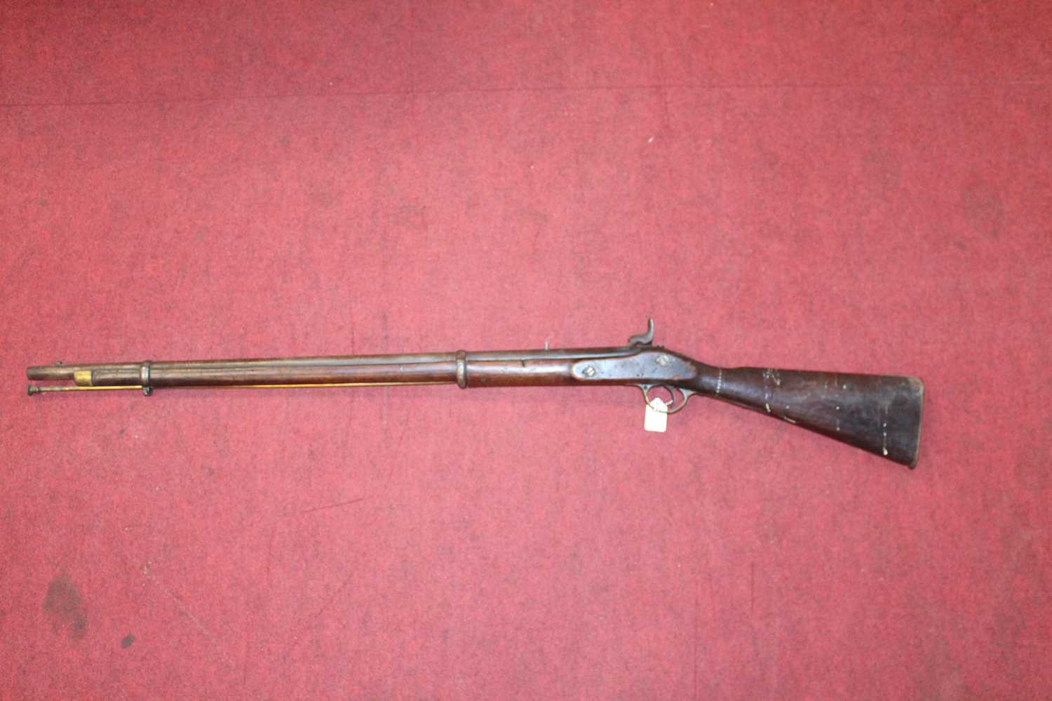 A Victorian Enfield .577 two band percussion rifle, the 85cm barrel stamped MS754, the lock - Image 9 of 9