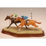 A Border Fine Arts figure group, The Final Furlong, model no. L.109 designed by Anne Wall, limited