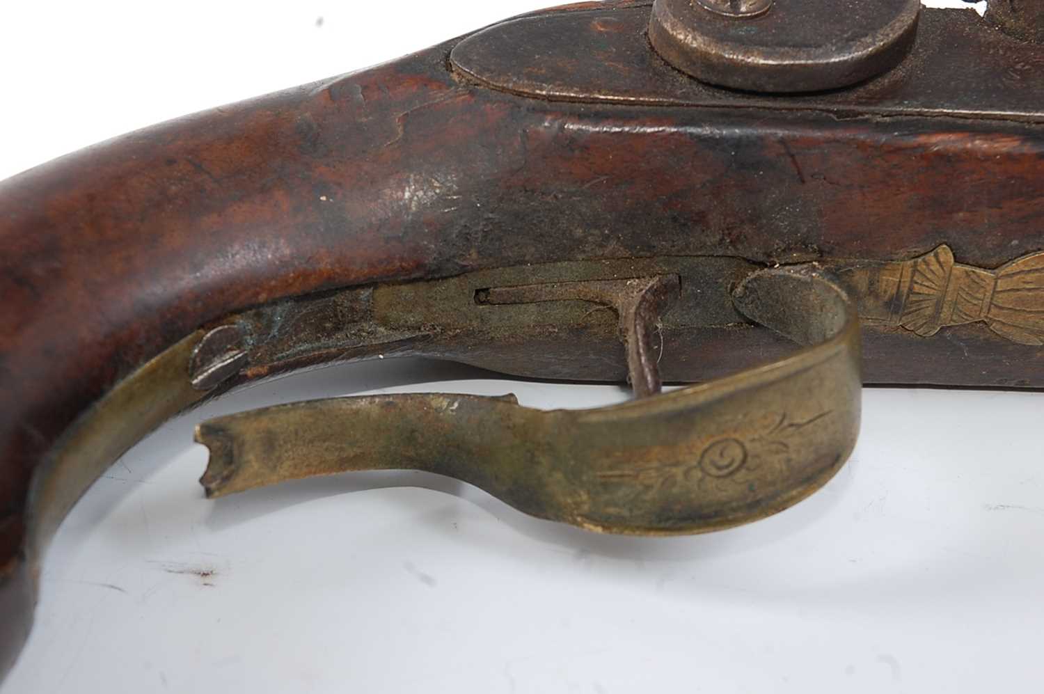 A 19th century English percussion pistol, having a 23cm sighted barrel marked London, with - Image 5 of 8