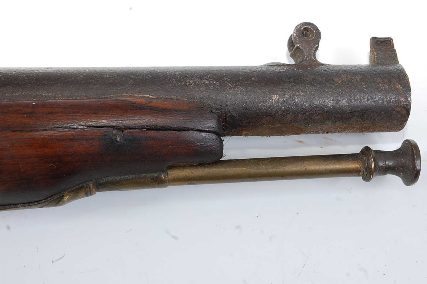 A 19th century English percussion pistol, having a 23cm sighted barrel marked London, with - Image 4 of 8