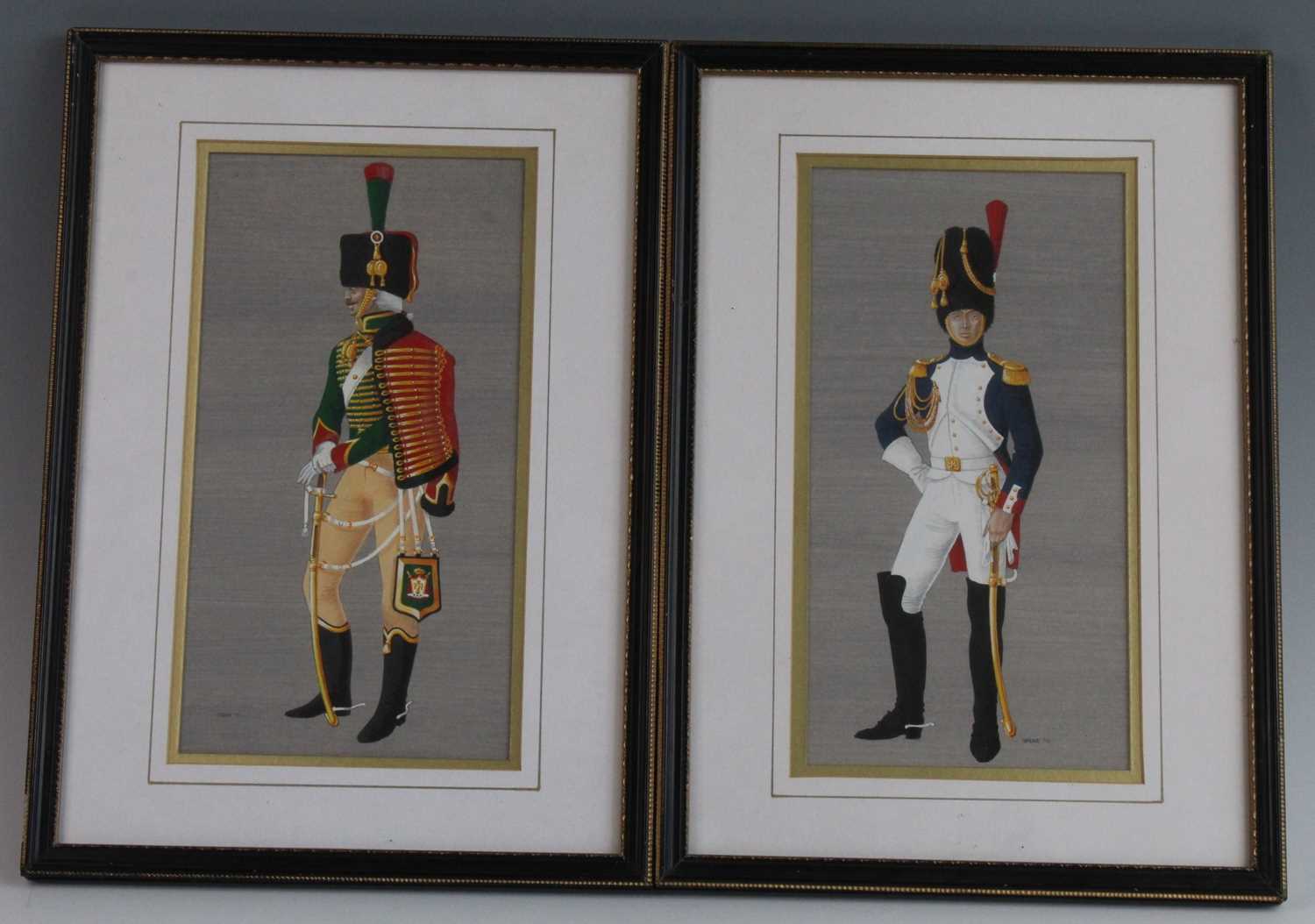 Spear, (20th century), British Officer of the Napoleonic Wars mounted on horseback, gouache, - Image 3 of 4