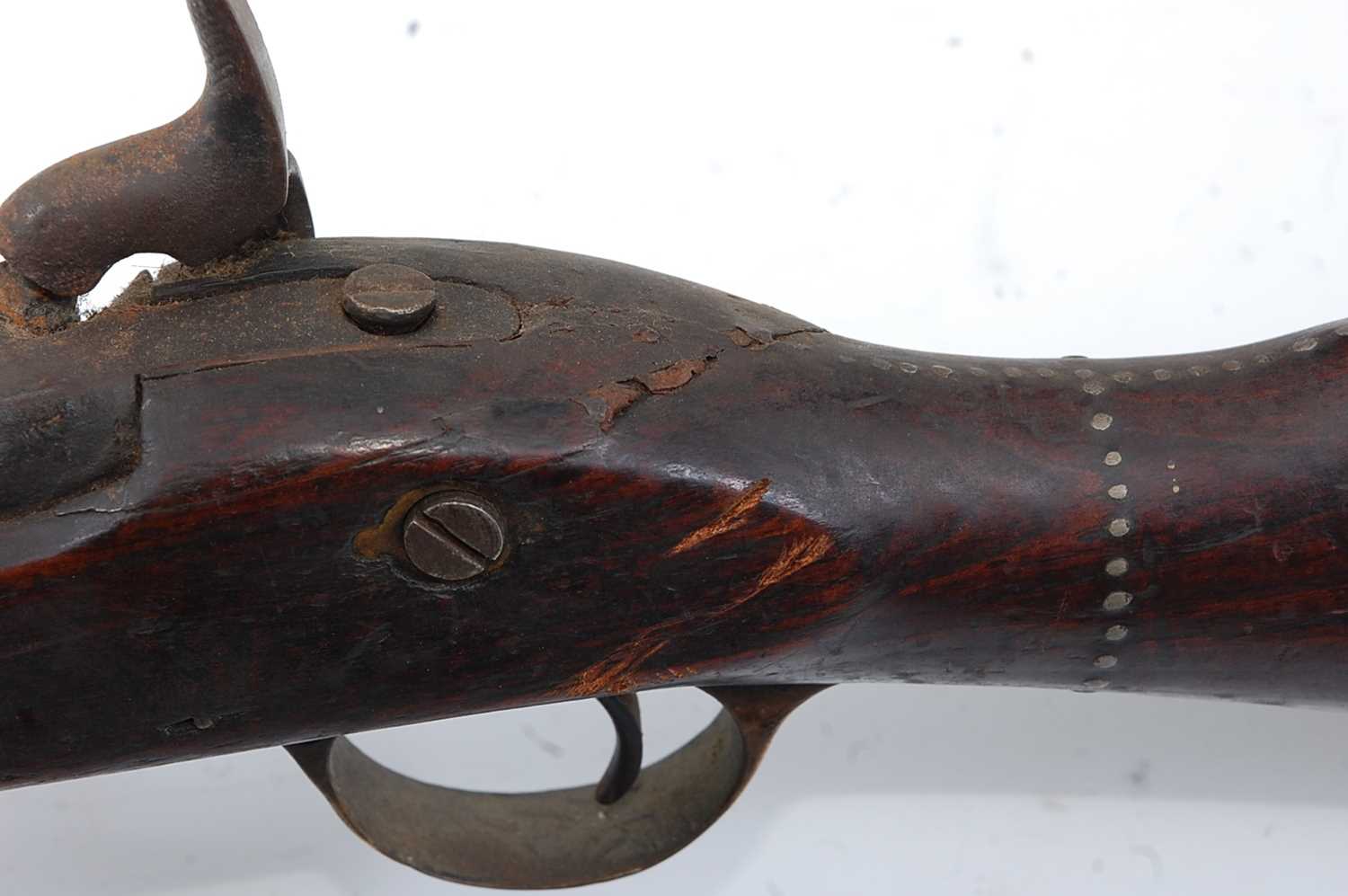A Victorian Enfield .577 two band percussion rifle, the 85cm barrel stamped MS754, the lock - Image 7 of 9