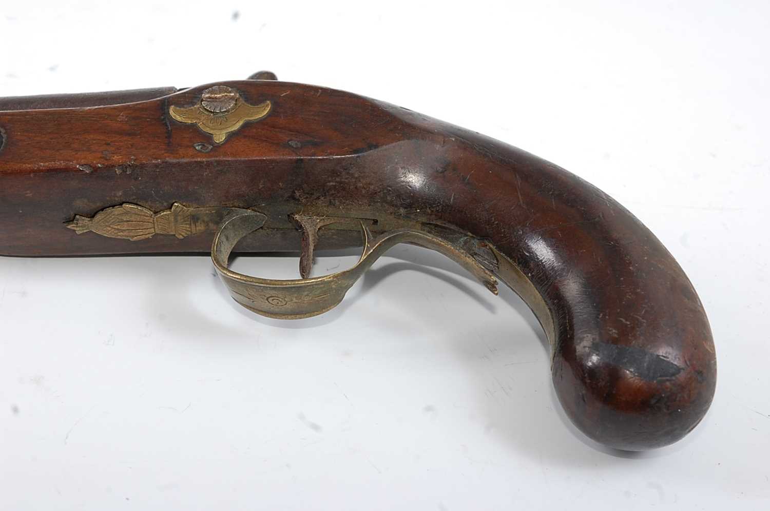 A 19th century English percussion pistol, having a 23cm sighted barrel marked London, with - Image 8 of 8