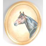 Carolyn Alexander, (20th century), profile portrait of the racehorse Indian Lodge, oil on board,