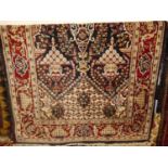 A Persian woollen blue ground Tabriz rug, 150 x 92cm