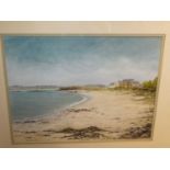 JJ Anderson - A Summer Day at Macrihanish Bay, pastel, signed lower left, 33x43cm