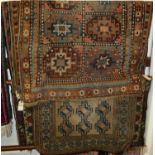 Five various Caucasian woollen rugs, each of similar size