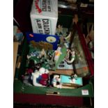 A box of various Wallace & Grommit related collectables to include The Cracking Alarm Clock