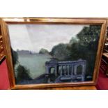 Contemporary School - country house landscape scene, oil on board, 55 x 76cm, together with one