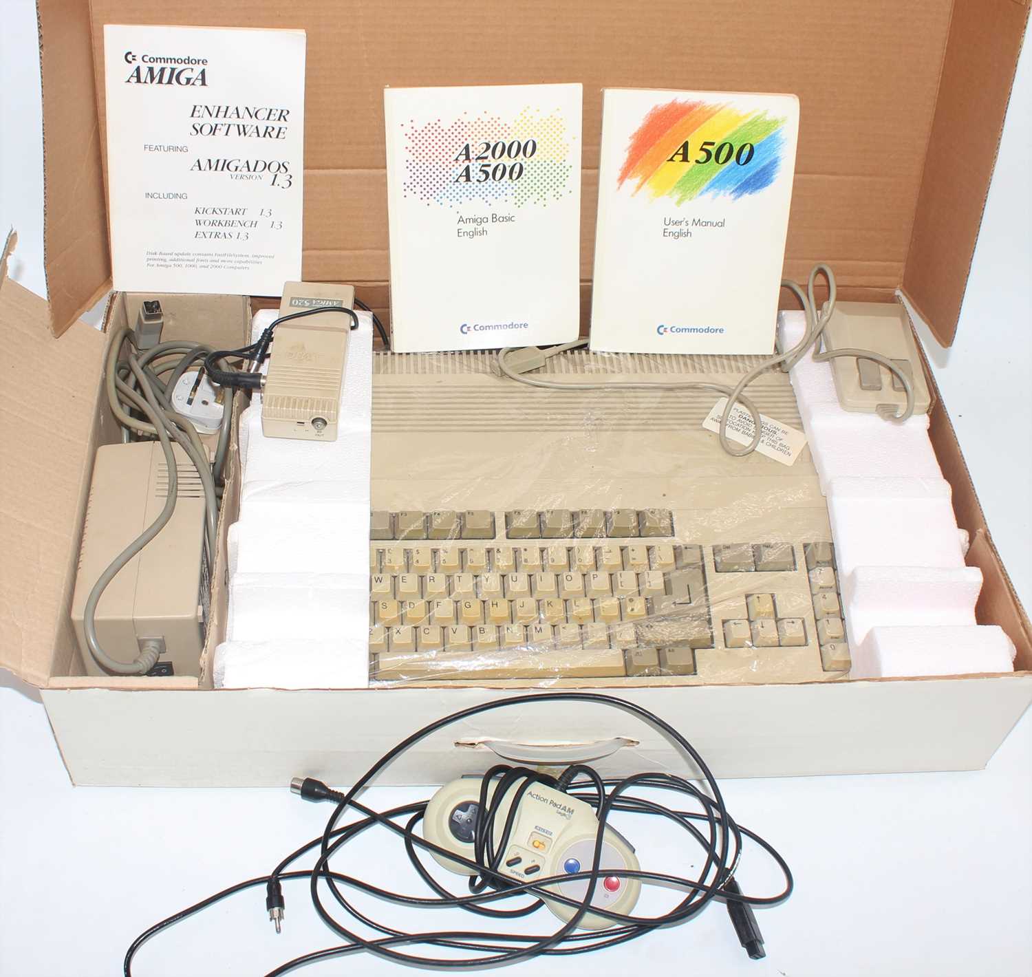 A boxed Commodore Amiga 500 model electronic computer, sold with three various boxed games and - Image 2 of 2