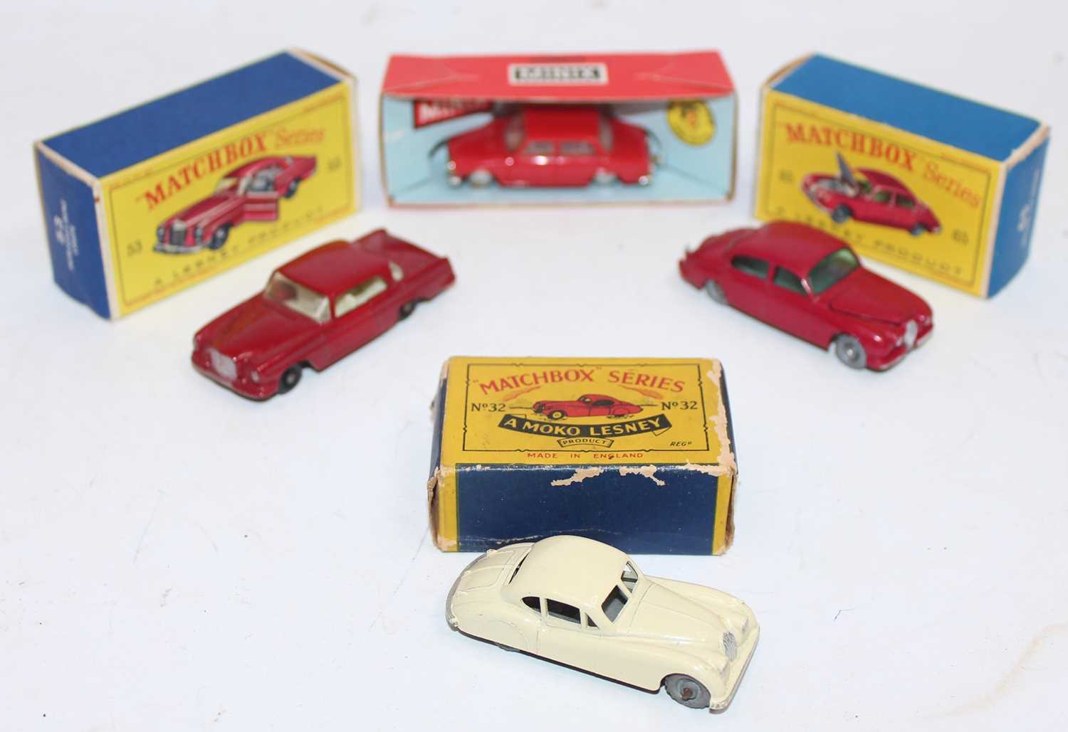 Matchbox group of 3 models and one Minix model all boxed as follows: Minix is a Simca in red still