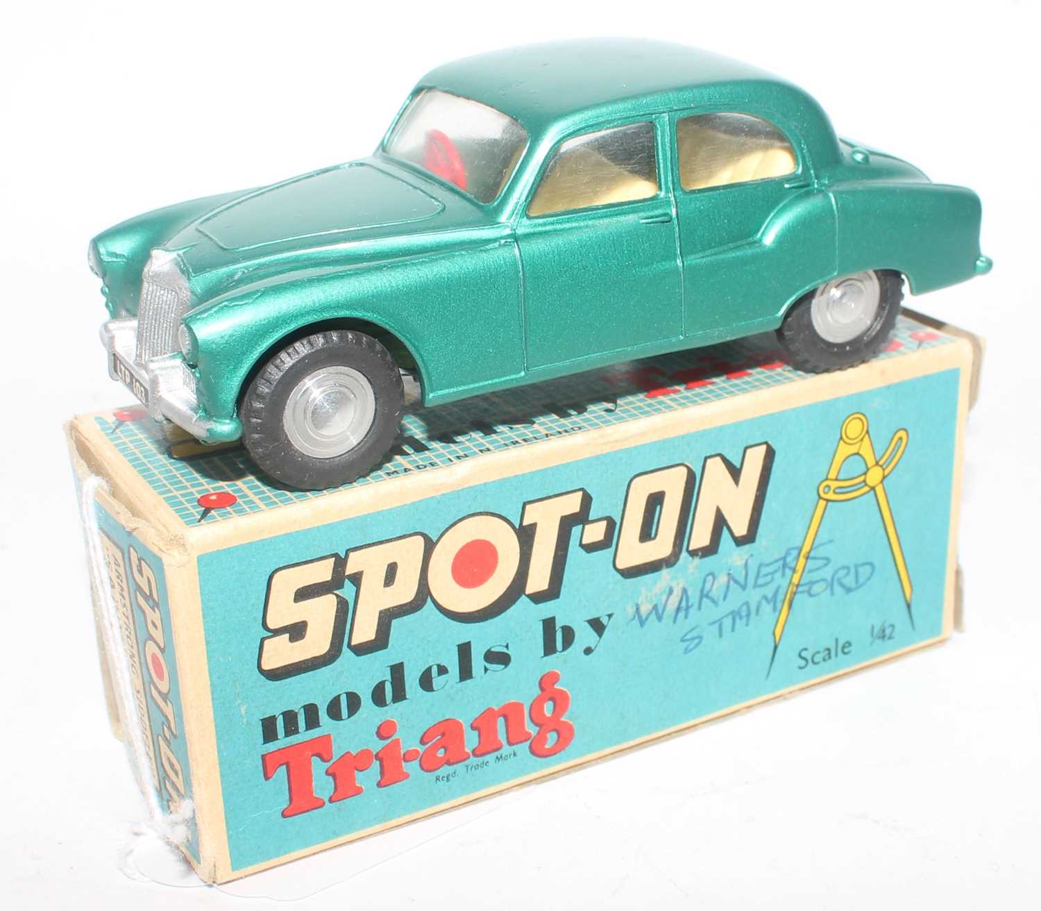 Spot-On by Triang, No.101 Armstrong Siddeley Sapphire 236, metallic green body, comes in an original