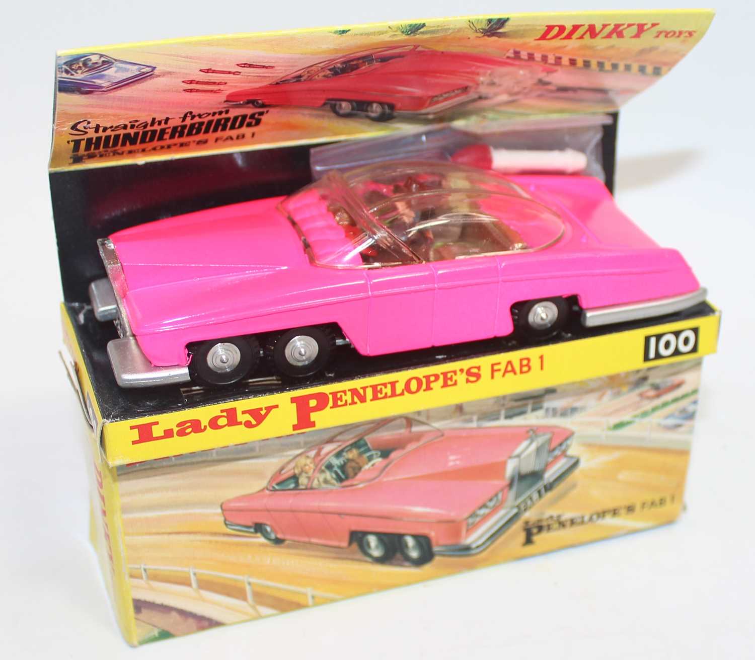 Dinky Toys Boxed 100 Lady Penelopes FAB 1 From TV series ‘Thunderbirds’ in the rarer fluorescent