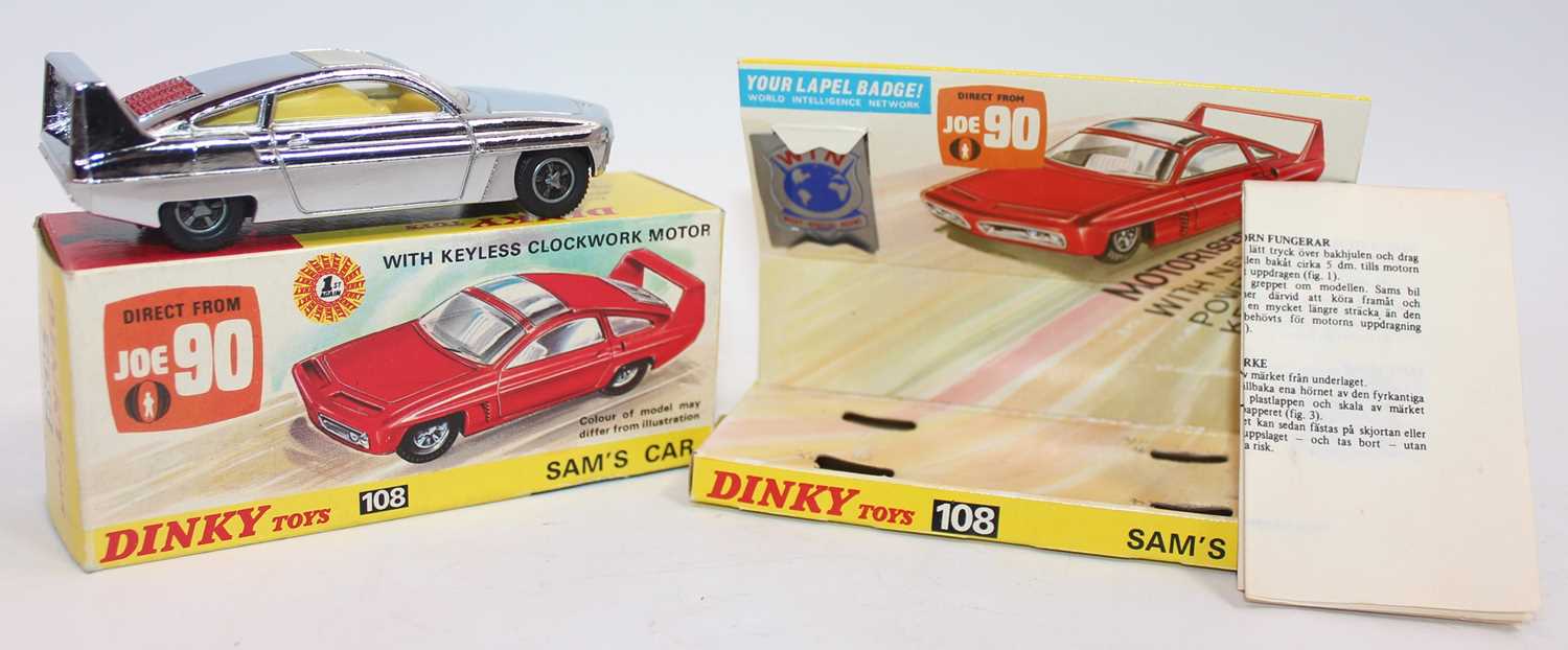 Dinky 108 Sam's Car from Joe 90 in mirror chrome finish with working keyless clockwork motor, - Image 2 of 3