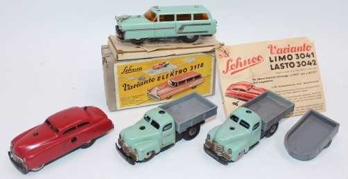 Schuco Boxed and Loose Tinplate Group, to include No.3118 Elektro Varianto, No.3041 Limo, and 2x