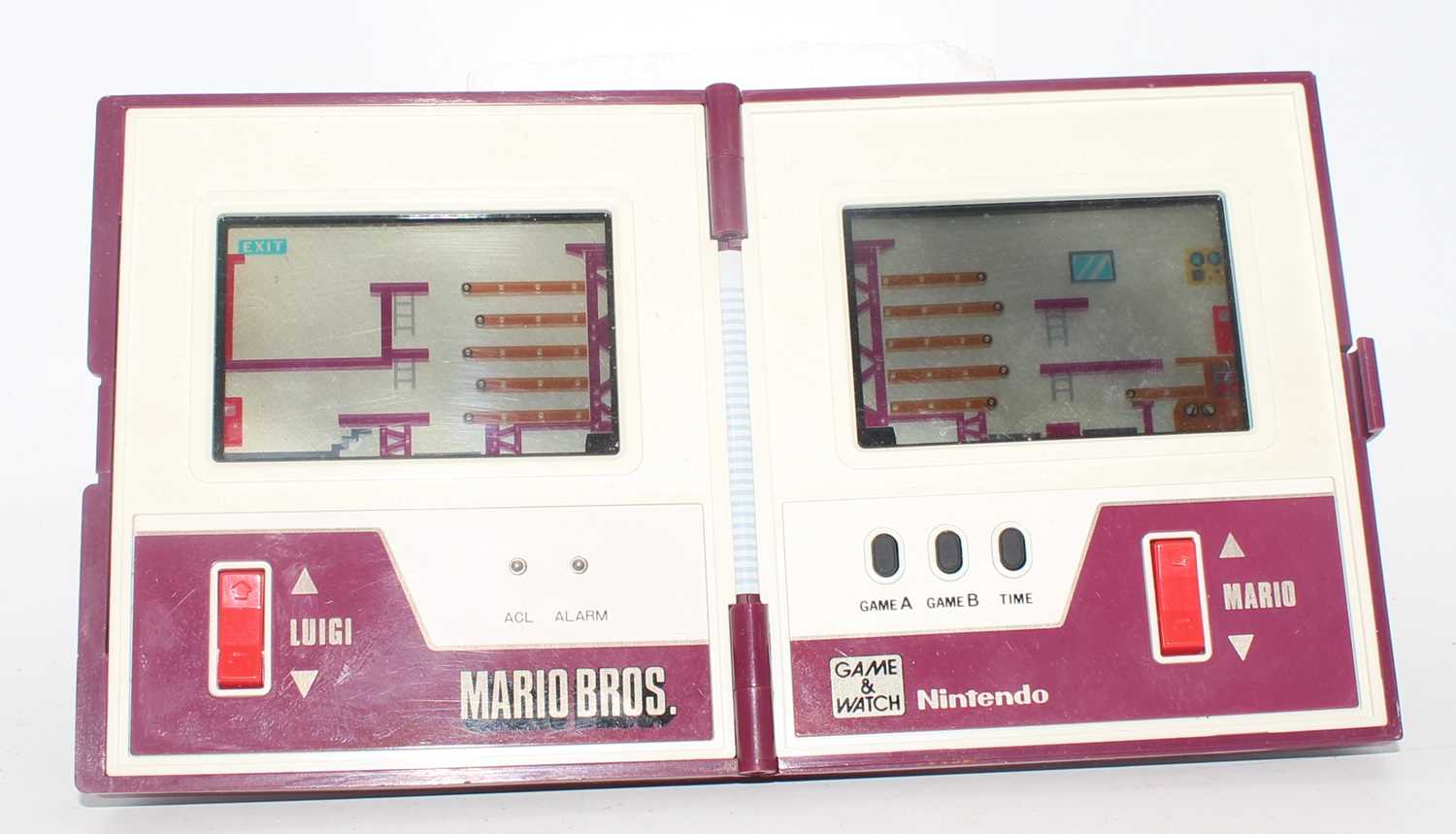 Original Nintendo Mario Bros Game and Watch, Dated 1983, clean battery box compartment, overall Very