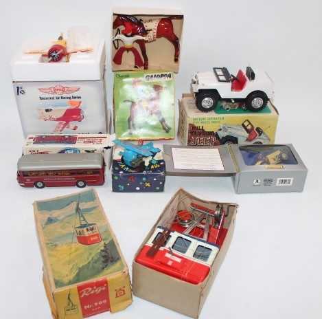 Collection of mixed tinplate, diecast, and plastic toys to include Marx Hill Climbing Jeep, - Image 2 of 2