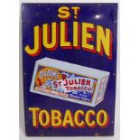 Ogdens, St Julien Tobacco, early 20th Century point of sale advertising porcelain enamel pictorial