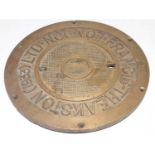 Railway interest? bronze plate, Francis Theakston London Ltd 1933, numbered F8455, 30cm diameter