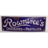 Original early 20th century Rowntrees Chocolates and Pastilles enamel sign, measurements 150cm x