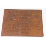 Great Western Railway, Cast Iron Box Notice Sign, measurements 28cm x 21xm