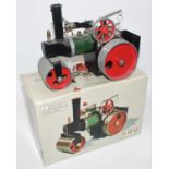 Mamod steam roller SR1A green body, white roof, red hubs, will benefit by cleaning (E-BE)