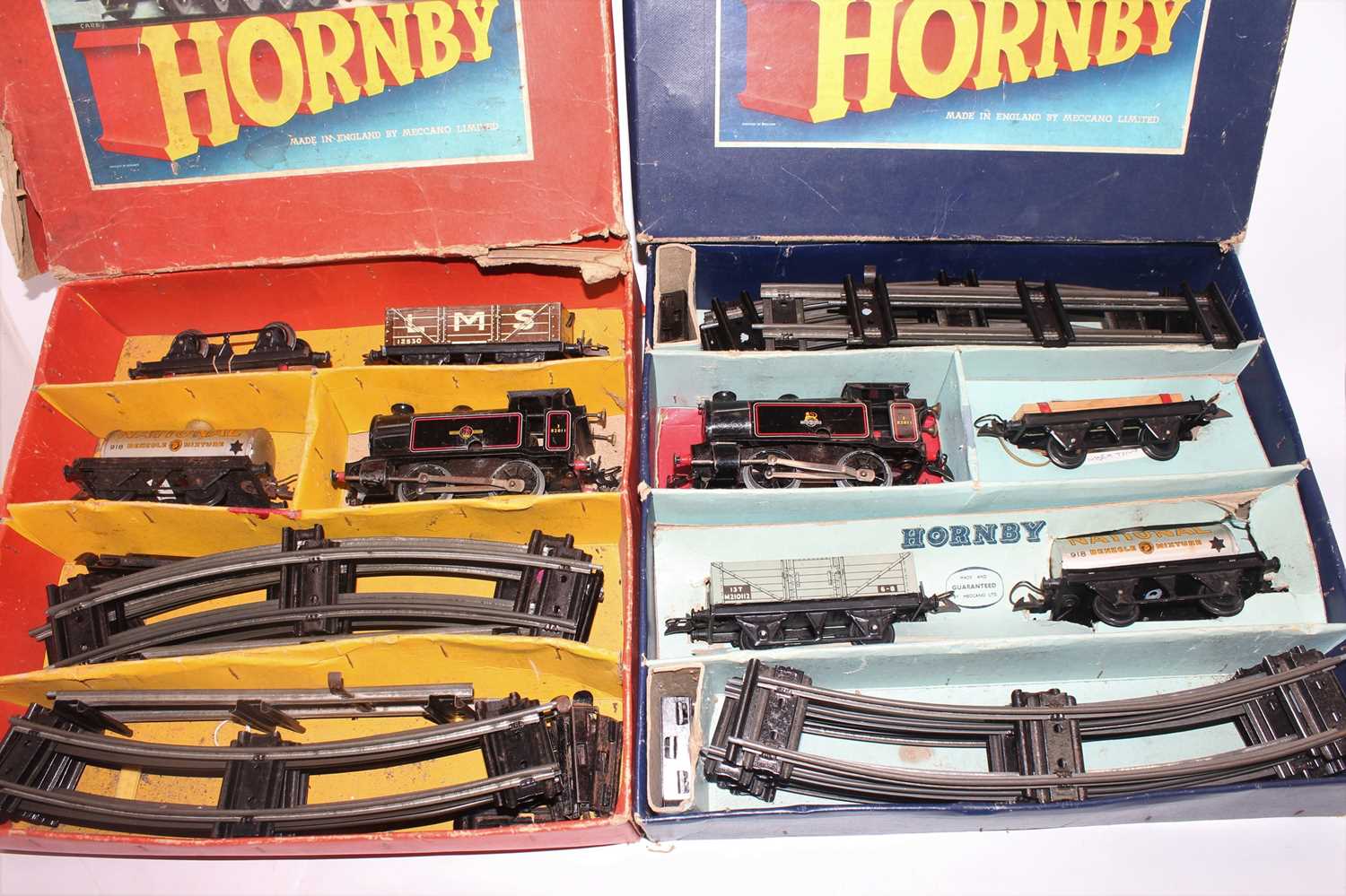 Two Hornby 'O' sets: 1954-8 No 40 tank goods comprising 0-4-0 c/w BR82011 loco (G) wih 3 wagons, - Image 2 of 2