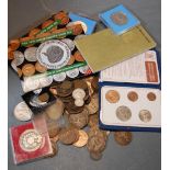 A collection of mainly British coinage, to include an 1887 shilling, 1901 threepence,