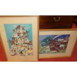 Contemporary school - Pair; Noah's Ark studies, entitled Babel and Moe, limited edition