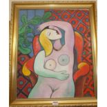 After Picasso - Nude, oil on canvas, 57 x 45cm