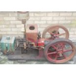 The Hired Man, serial number 118467, stationary single cylinder water pump, comprising two spoked