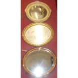 A gilt composition framed convex wall mirror, dia.56cm; together with a reproduction gilt framed and