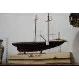 A French 'bluenose' wooden model of a ship, length 67cm, boxed